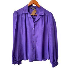 Vintage Robyns Nest Blouse Size Large Button Front Secretary Deadstock NEW